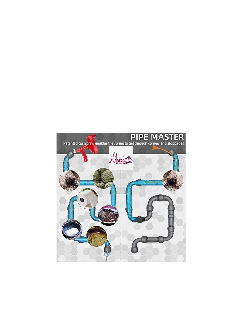 ABBASALI ¼ Inch 25 Feet Plumbing Snake Drain Auger Sink Snake Pipe Drain Cleaner for Bathroom Kitchen Sink Shower Drain.  - Image 3