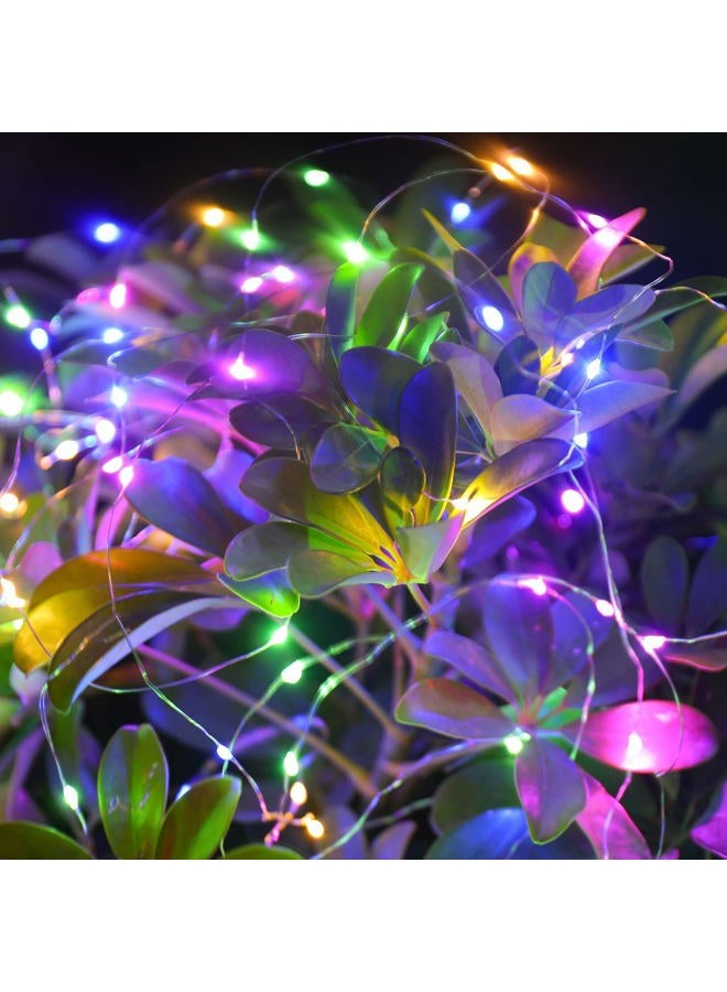 mandiq 2 Pack Fairy Lights 100 LED 33 FT Christmas Lights USB Powered Silver Wire String Lights, Mini Lights with Remote Control are Suitable for Home Decorations (Multicolor) - Image 3