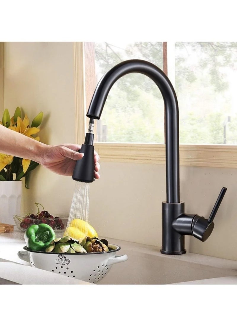 Kitchen Faucets with Pull down Sprayer Single Handle Kitchen Faucet 360° Stainless Kitchen Sprayer with 2 Spraying Modes - Image 1