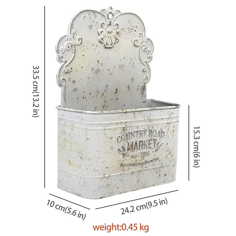 All Chic Metal Wall Planter Wall Mount Planter Wall Haning Planter Outdoor Metal Wall Planter Wall Vases for Flowers Shabby Chic Wall Decor for Rustic Farmhouse - Image 2