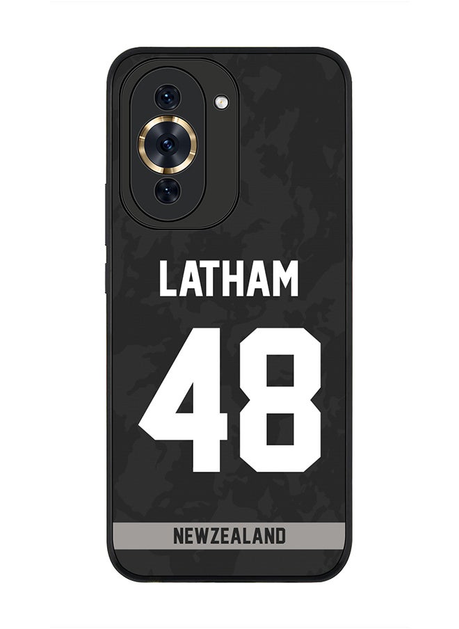 Stylizedd - Rugged Black Edge Case for Huawei nova 10 Pro, Slim fit Soft Case Flexible Rubber Edges Thin Cover - Player Name - Tom Latham, Jersey Number- 48 - Image 1