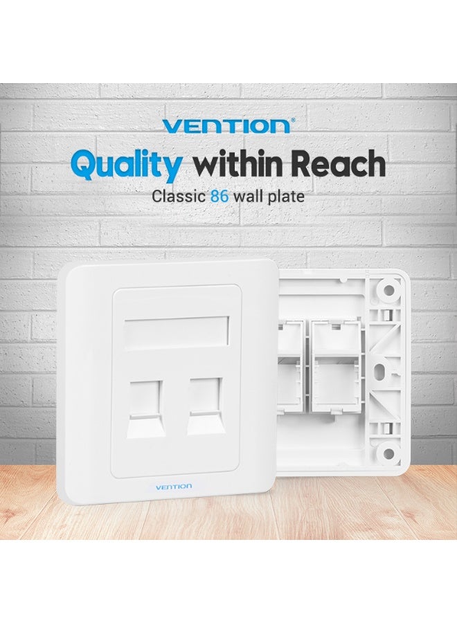 VENTION 2 Port keystone Jack Wall Plate White 86 Type Model # IFBW0 - Image 2