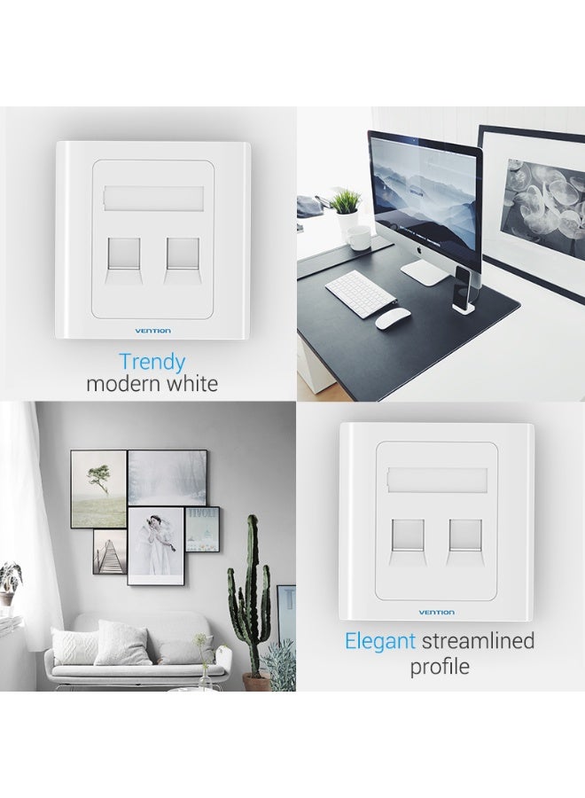 VENTION 2 Port keystone Jack Wall Plate White 86 Type Model # IFBW0 - Image 3