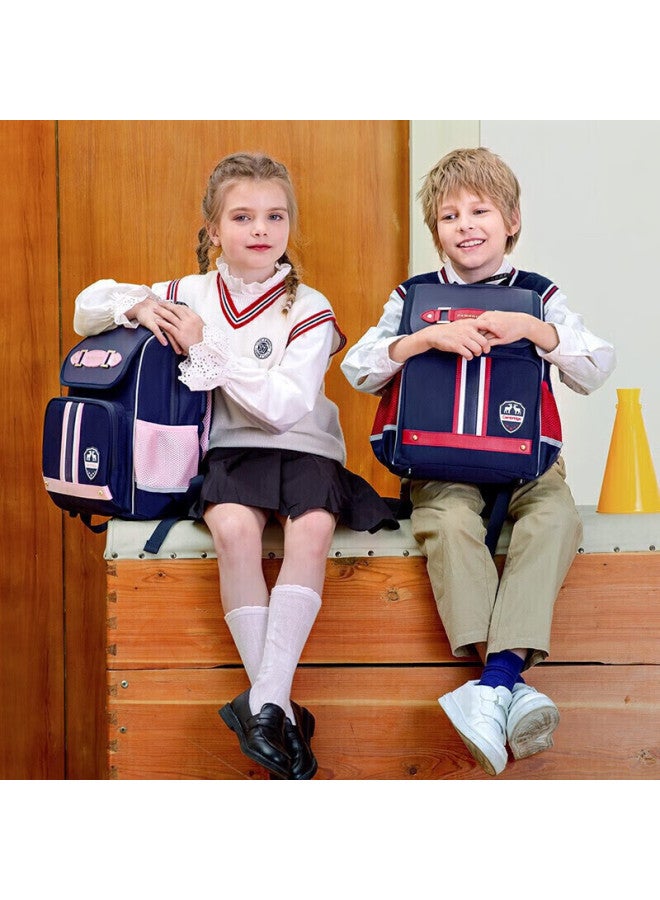 Ninth Castle The Ninth Castle Schoolbag For Primary School Boys, Spine-protecting Children's Backpack For Grades 1-3 British Style Girls' Lightweight Double Shoulder Bag - Image 3