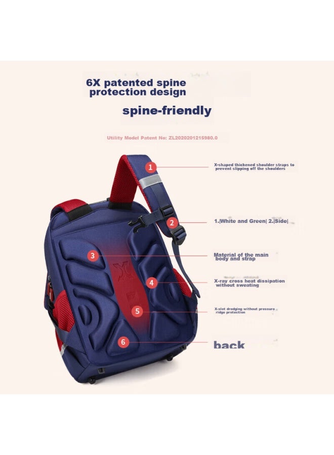 Ninth Castle The Ninth Castle Schoolbag For Primary School Boys, Spine-protecting Children's Backpack For Grades 1-3 British Style Girls' Lightweight Double Shoulder Bag - Image 2
