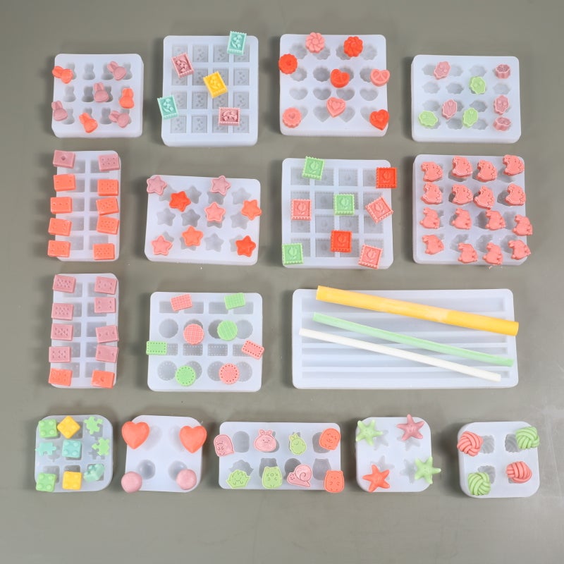 New Fire Paint Wax Stick Silicone Mold Student DIY Hand Account Book Seal Paste Fire Paint Wax Grain Mold White 