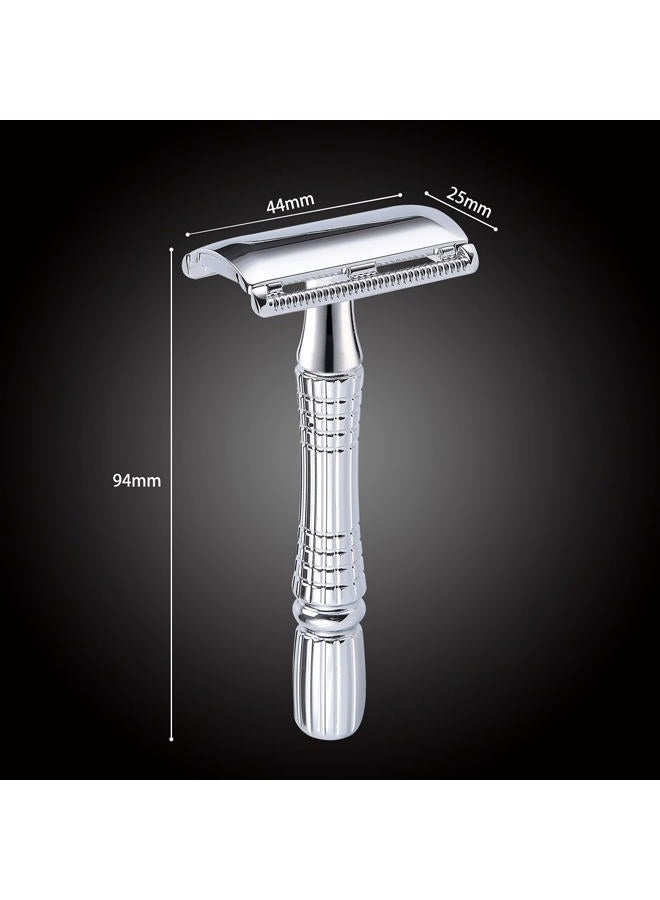 BAILI Classic 3-Piece Double Edge Safety Razor Wet Shaving for Men Women with Platinum Blade and Mirrored Travel Case BD176  - Image 4