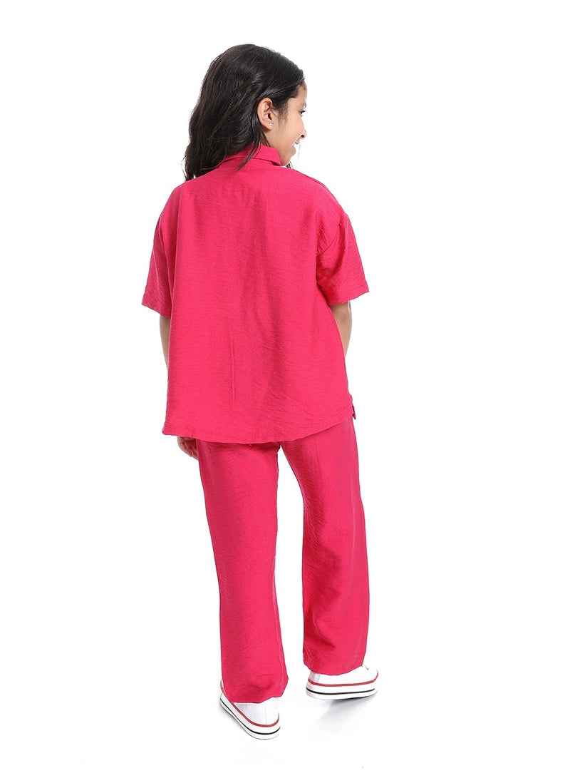 Caesar Girls' half-sleeved suit with front buttons - Image 3