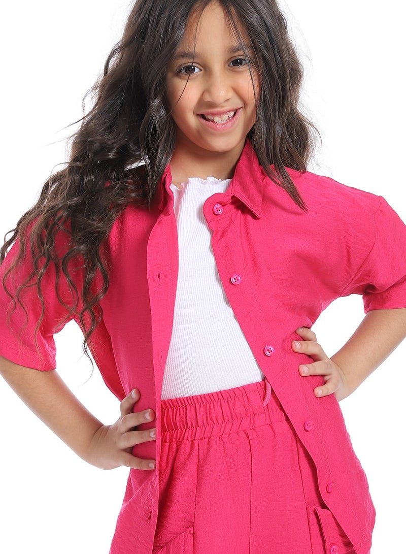 Caesar Girls' half-sleeved suit with front buttons - Image 4
