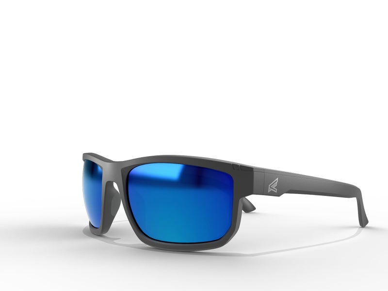 Edge نظارات شمسية أمان EDGE Defiance Z87 Wayfarer (أسود غير لامع، مرآة زرقاء دقيقة مستقطبة) ، نظارات أمان مستقطبة، مقاومة للكسر، مطابقة لمعايير ANSI لنظارات الرجال… - Image 1
