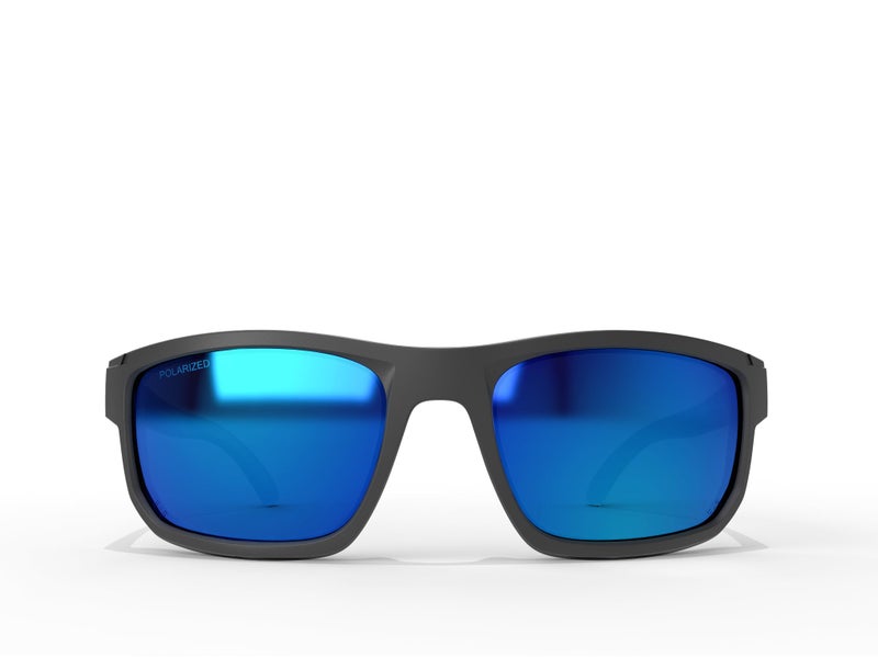 Edge نظارات شمسية أمان EDGE Defiance Z87 Wayfarer (أسود غير لامع، مرآة زرقاء دقيقة مستقطبة) ، نظارات أمان مستقطبة، مقاومة للكسر، مطابقة لمعايير ANSI لنظارات الرجال… - Image 2