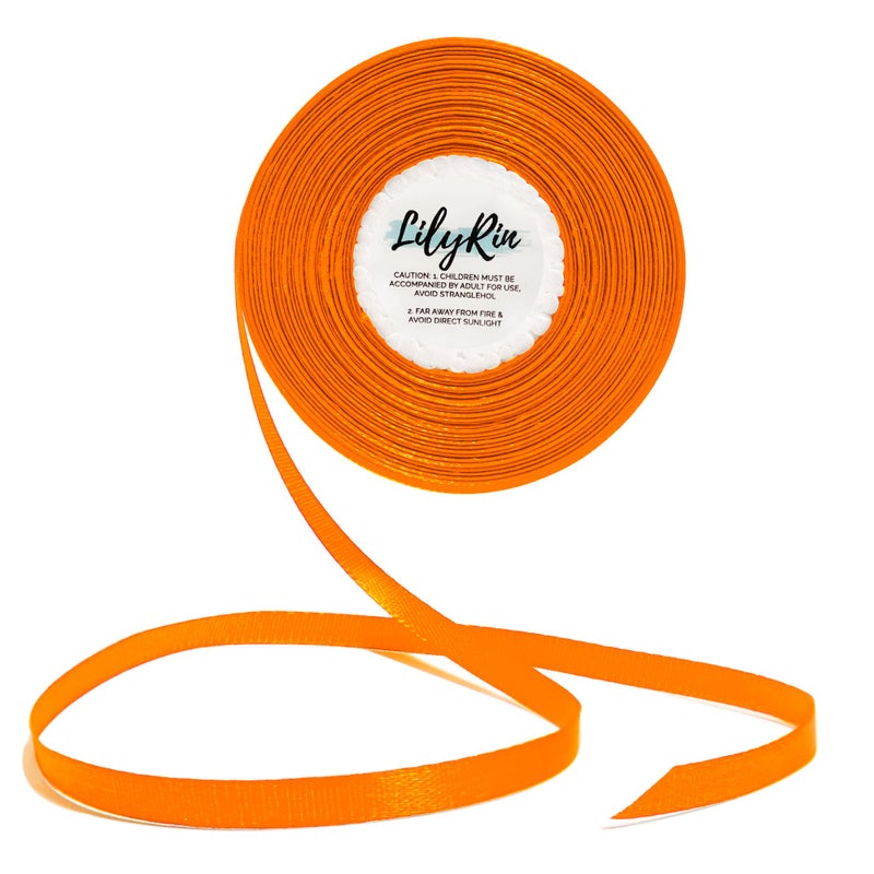 Orange Ribbon 14 Inches 36 Yards Halloween Satin Roll Perfect for Scrapbooking Art Wedding Wreath Baby Shower Packing Birthday Wrapping Christmas Tangerine