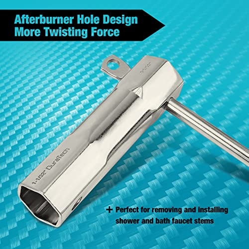 DURATECH Shower Valve Socket Wrench Set with Bar Handle for Removing Tub & Shower Valve，5-Piece, includes 21/32”x 27/32”, 29/32”x 31/32”, 1-1/32” x1-3/32”, 1-5/32”x1-9/32”, 1-11/32”x 1-7/16” - Image 4