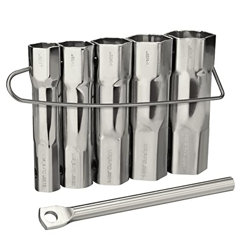 DURATECH Shower Valve Socket Wrench Set with Bar Handle for Removing Tub & Shower Valve，5-Piece, includes 21/32”x 27/32”, 29/32”x 31/32”, 1-1/32” x1-3/32”, 1-5/32”x1-9/32”, 1-11/32”x 1-7/16” - Image 1