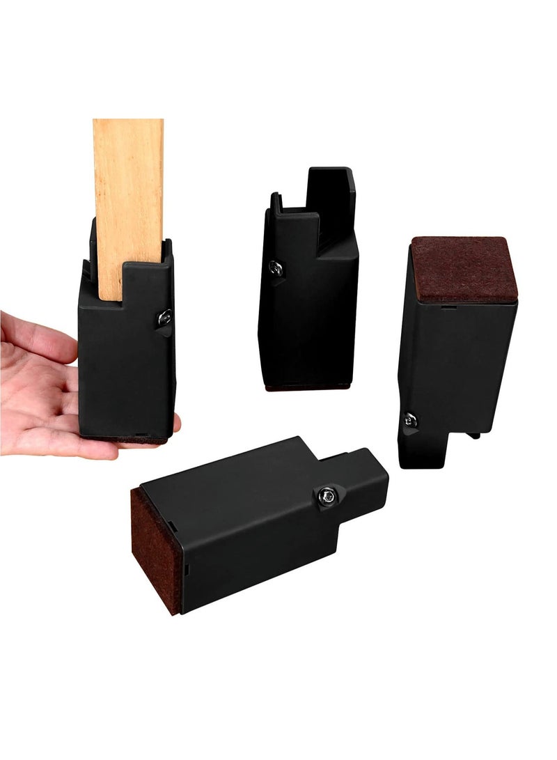 Y&D 4PCS Adjustable Aluminium Alloy Sofa Legs, 3 Inch Round Furniture Legs Heavy-Duty Cabinet Replacement Screw-In for Desk Table Chair Bed, Silver - Image 1