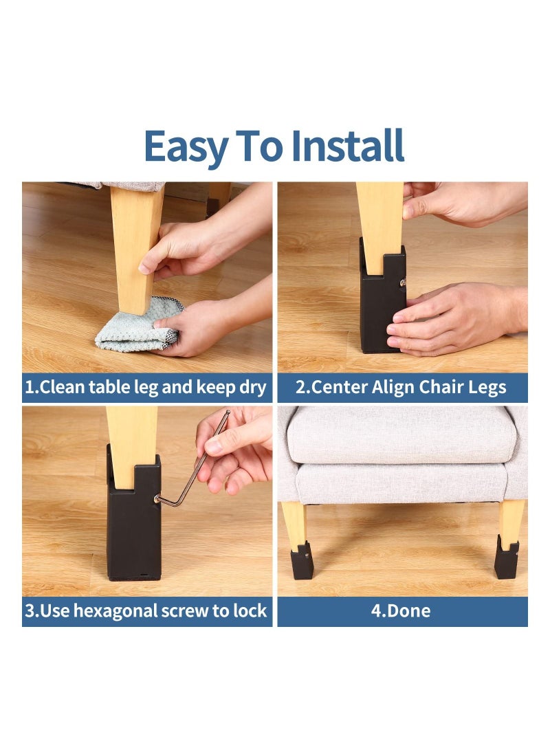 Y&D 4PCS Adjustable Aluminium Alloy Sofa Legs, 3 Inch Round Furniture Legs Heavy-Duty Cabinet Replacement Screw-In for Desk Table Chair Bed, Silver - Image 4