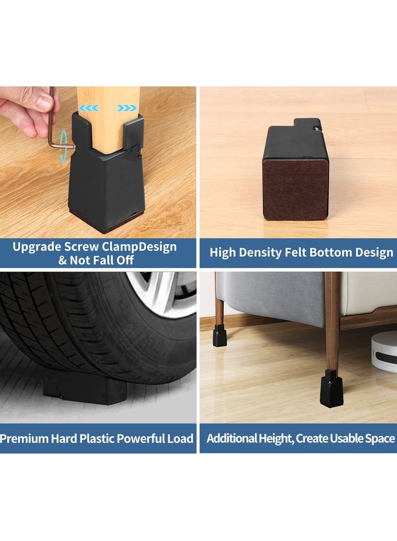 Y&D 4PCS Adjustable Aluminium Alloy Sofa Legs, 3 Inch Round Furniture Legs Heavy-Duty Cabinet Replacement Screw-In for Desk Table Chair Bed, Silver - Image 3