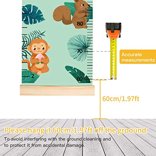 Lvpai Animals Growth Chart for Kids, Baby Height Chart, Canvas Height Measuring Rulers for Boys Girls (Animals 5) - Image 5
