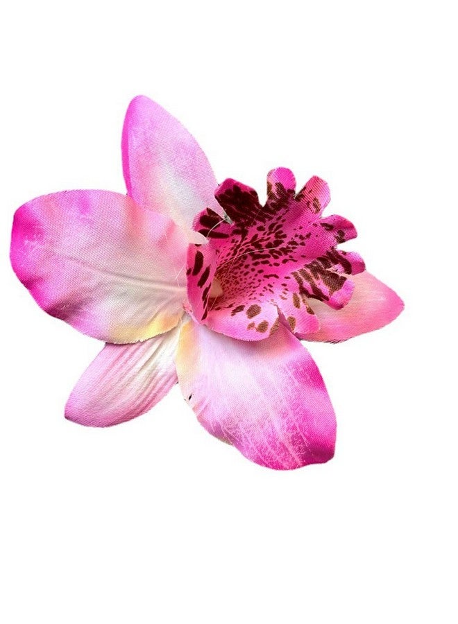 Quupy 12Pcs Bohemian Flower Hairpin Colourful Hawaiian Flowers Orchid Flower Crocodile Hair Clips For Lady Women Girls Bridal Wedding Party Beach Hair Style Accessories - Image 3