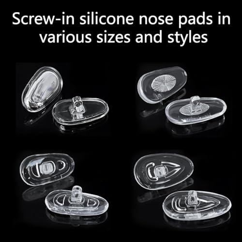 PTSLKHN Screw-in Eyeglass Nose Pads, Glasses Nose Pads Replacement Kit, 12 Pairs of Soft Silicone Nose Pads for Eye Glasses, Sunglasses and Presbyopes - Image 4
