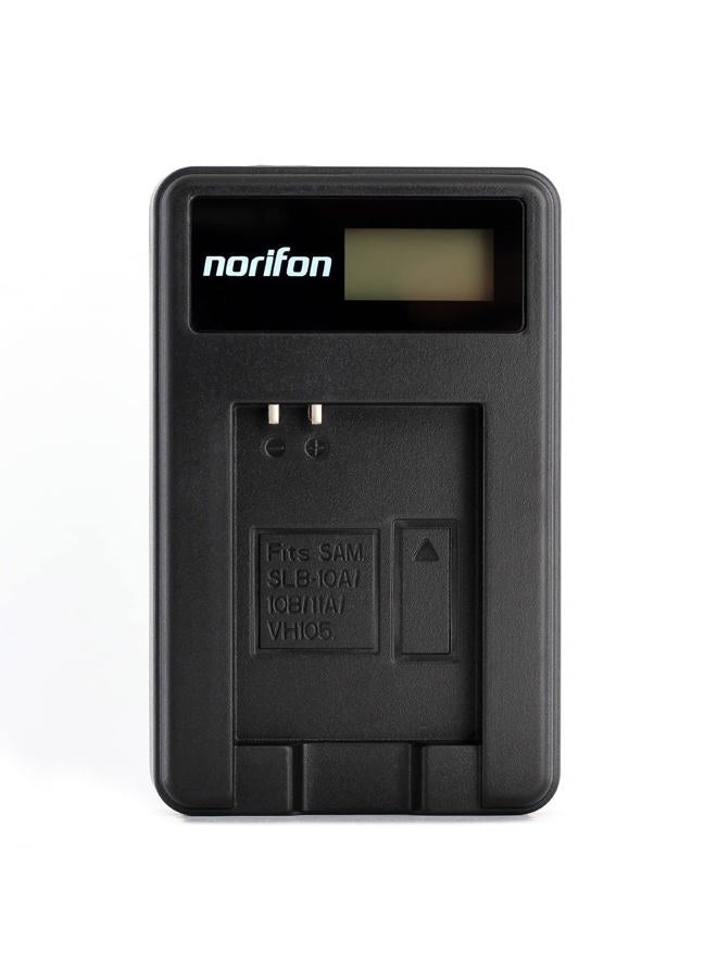Norifon شاحن USB LCD SLB-11A لكاميرات سامسونج CL65، CL80، EX1، HZ25W، HZ30W، HZ35W، HZ50W، ST1000، ST5000، ST5500، TL240، TL320، TL350، TL500، WB1000، WB2000، WB5000، WB5500، WB600، WB610 والمزيد - Image 1