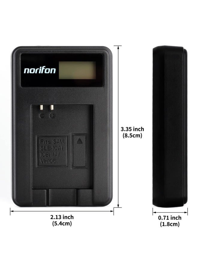 Norifon شاحن USB LCD SLB-11A لكاميرات سامسونج CL65، CL80، EX1، HZ25W، HZ30W، HZ35W، HZ50W، ST1000، ST5000، ST5500، TL240، TL320، TL350، TL500، WB1000، WB2000، WB5000، WB5500، WB600، WB610 والمزيد - Image 4