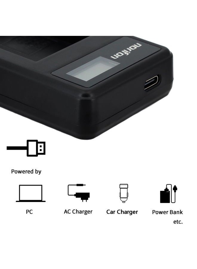 Norifon شاحن USB LCD SLB-11A لكاميرات سامسونج CL65، CL80، EX1، HZ25W، HZ30W، HZ35W، HZ50W، ST1000، ST5000، ST5500، TL240، TL320، TL350، TL500، WB1000، WB2000، WB5000، WB5500، WB600، WB610 والمزيد - Image 2