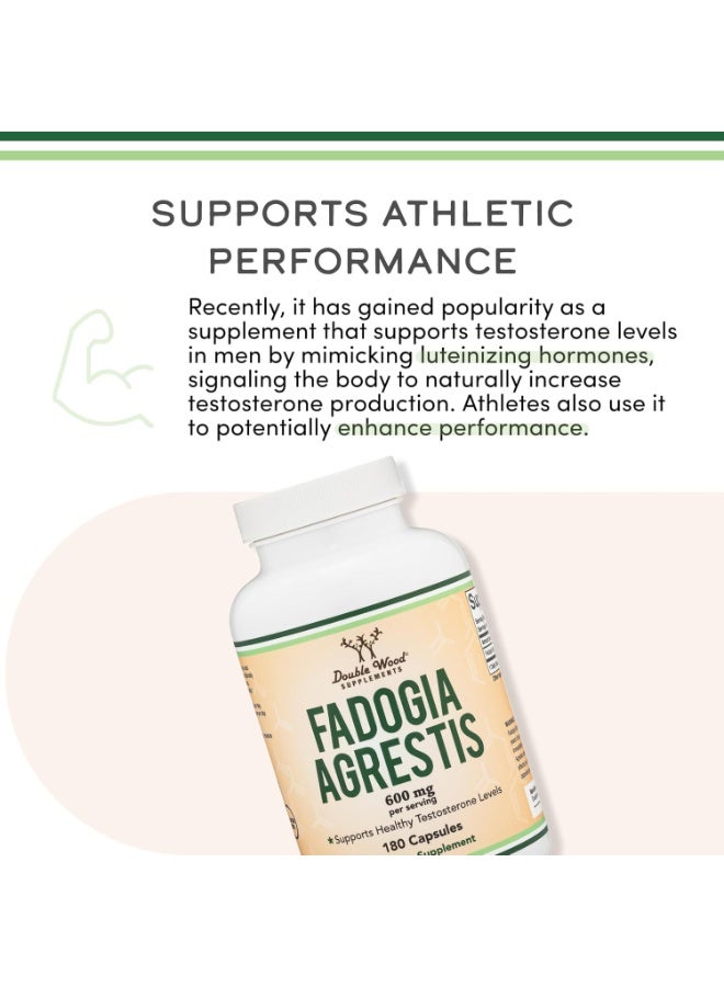 Double Wood Supplements Fadogia Agrestis Supplement 600 mg 180 capsules - Image 4