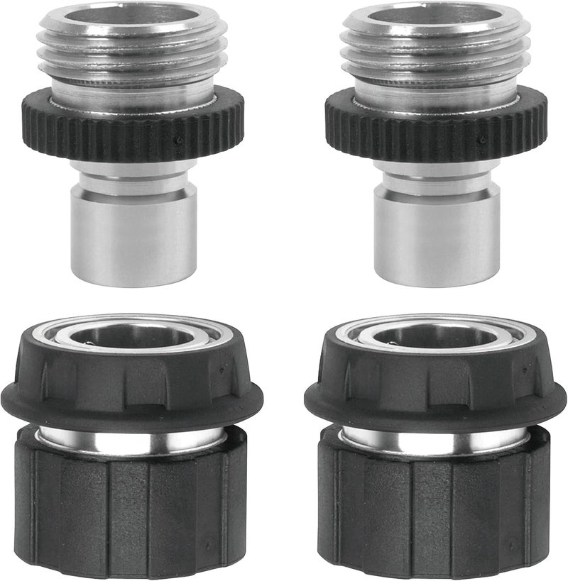 Eden 94269 Heavy Duty Metal Garden Hose Quick Connect with Water Stop Set, 4 pc - Image 1