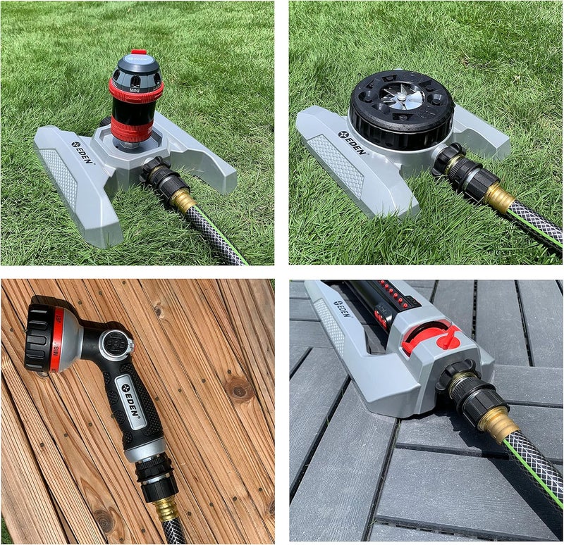 Eden 94269 Heavy Duty Metal Garden Hose Quick Connect with Water Stop Set, 4 pc - Image 5