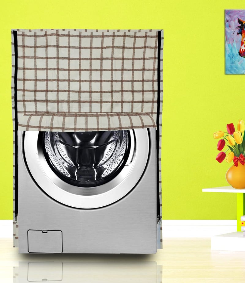 KANUSHI Industries® 100% Waterproof & Dustproof Front Load Automatic Washing Machine Cover (Suitable for 6 Kg, 6.5 kg, 7 kg, 7.5 kg) (VAR-WASMAC-NW-NEW-03-FRONT) - Image 1