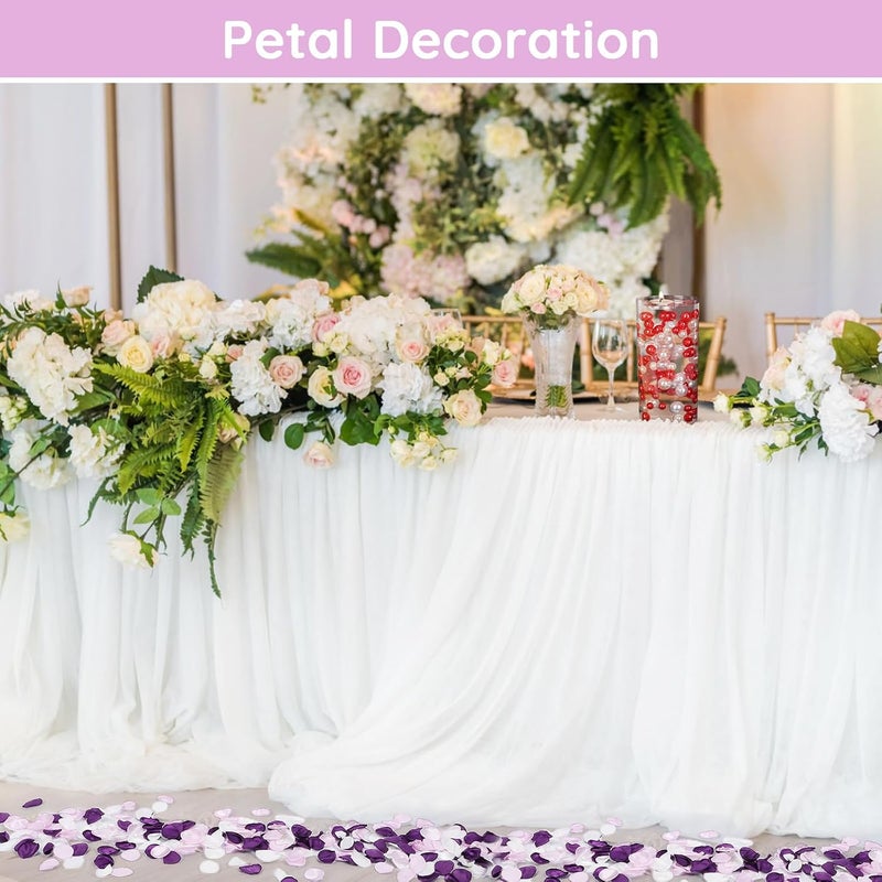 Suream Purple Silk Flower Petals for Wedding, 600 Pcs Flower Girl Petals for Decoration, Silk Rose Petals for Bridal Shower Wedding Aisle Table Centerpieces Reception Tables Romantic Night Decoration - Image 5