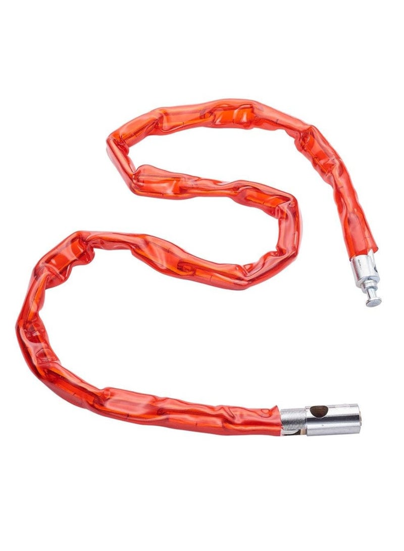 قفل سلسلة، مغلف بالبلاستيك الناعم لقفل أمان معدني للدراجات النارية والدراجات - احمر - Image 2