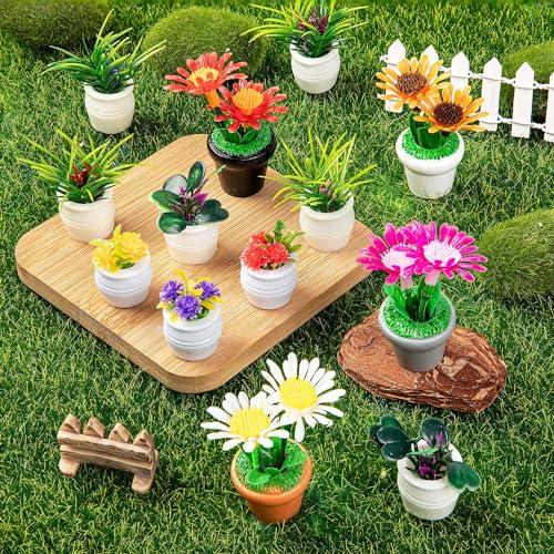 FFNIU 26Pcs Dollhouse Plant Miniature Bonsai Plant Mini Potted Plants Flower for Dollhouse Decoration Christmas Birthday Present DIY - Image 5