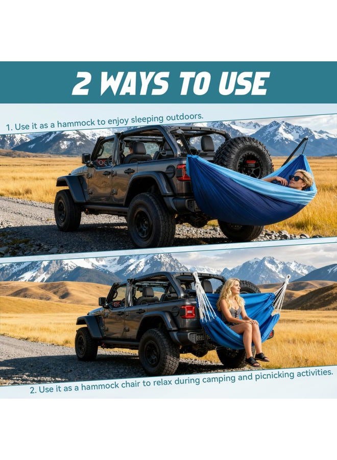 CROSSHIP Hitch Mount Hammock & Chair Stand - Fits 2in Hitch Receiver - Includes Parachute Nylon Hammock, Hammock Chair & Storage Bag - for Camping, Outdoor, Travel (350lbs Weight Capacity) - Image 2