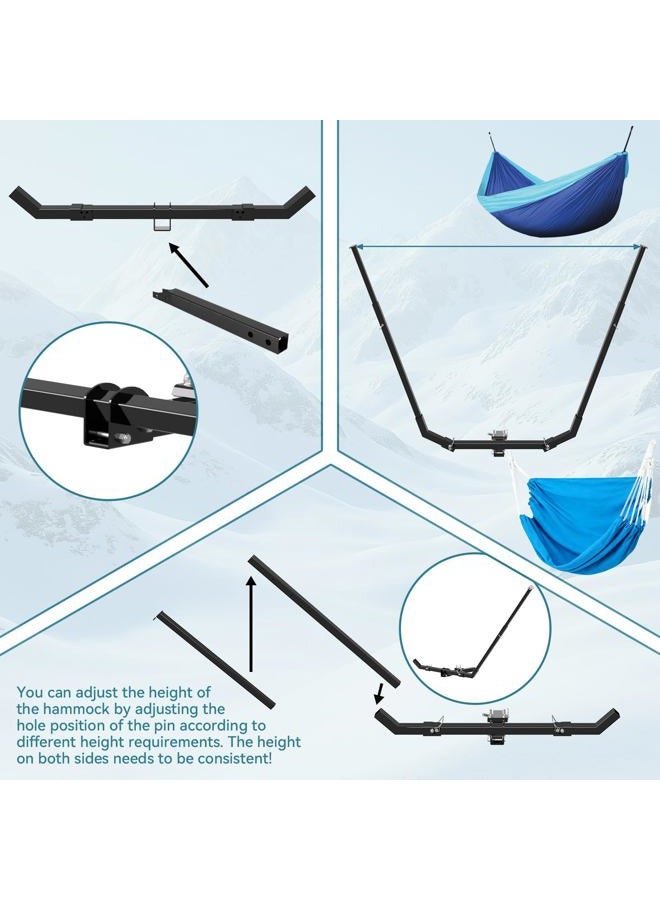 CROSSHIP Hitch Mount Hammock & Chair Stand - Fits 2in Hitch Receiver - Includes Parachute Nylon Hammock, Hammock Chair & Storage Bag - for Camping, Outdoor, Travel (350lbs Weight Capacity) - Image 5