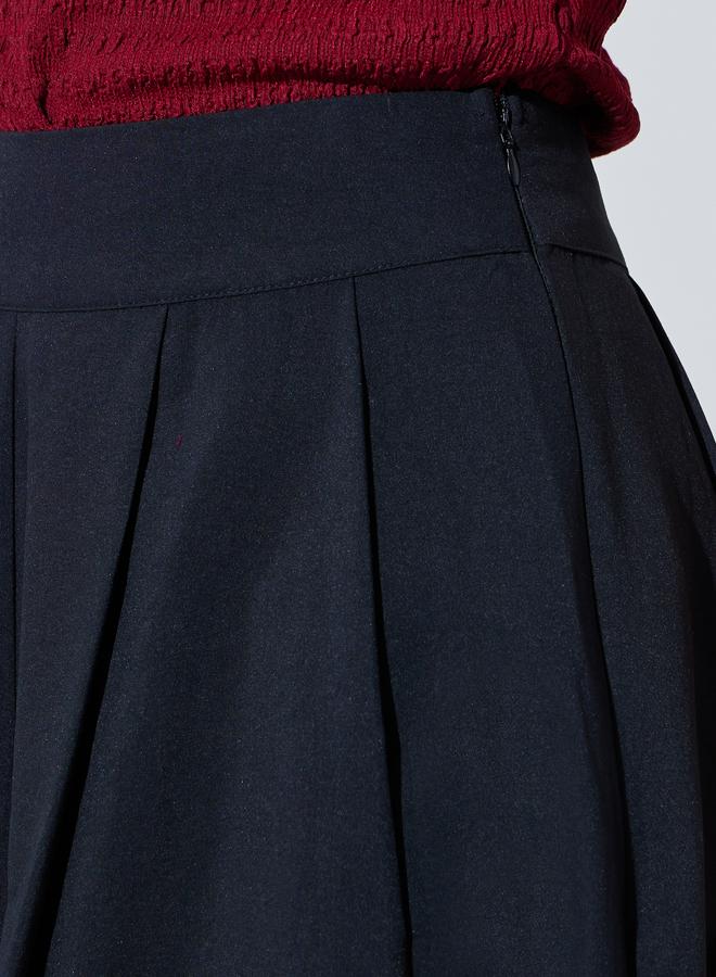 Styli Black Knife Pleated A-Line Maxi Skirt - Image 4