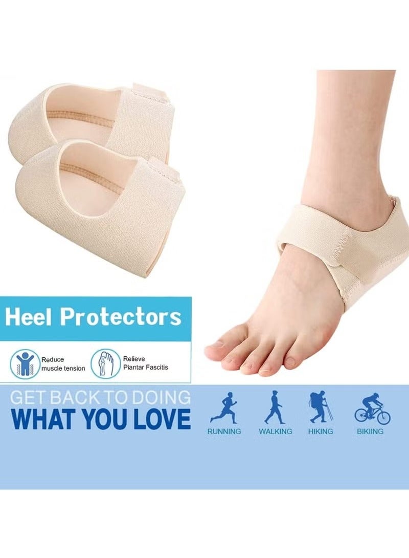 Heel Spur Inserts Gel Heel Pads, Heel Spur Bandages, Heel Protection Silicone Heel Protector, Suitable for Heel Analgesia / Stress Reduction, EU36-40 (Beige) - Image 3