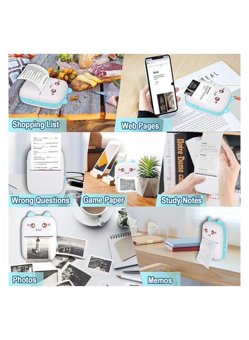 general Pocket Mini Printer, Portable Bluetooth Thermal Printer with 3 Rolls of Paper for iOS Android - Image 3