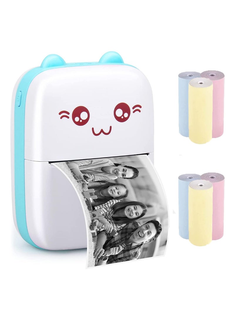 general Pocket Mini Printer, Portable Bluetooth Thermal Printer with 3 Rolls of Paper for iOS Android - Image 1