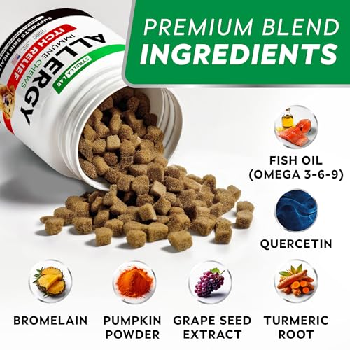 StrellaLab Dog Allergy Relief & Anti Itch Support Chews w/Omega 3: Real Ingredients, Real Taste! Skin & Coat Immune Supplement w/Fish Oil, Pumpkin & Enzymes — Developed by Experts - Made in USA -120Ct - Image 3