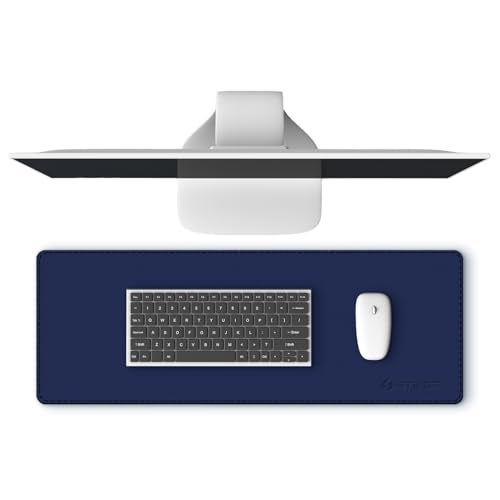 STRIFF Desk Pad Protector, Mouse Pad, Office Desk Mat, Non-Slip PU Leather Desk Blotter, Laptop Desk Pad, Waterproof Desk Writing Pad for Office and Home (Blue) - Image 1