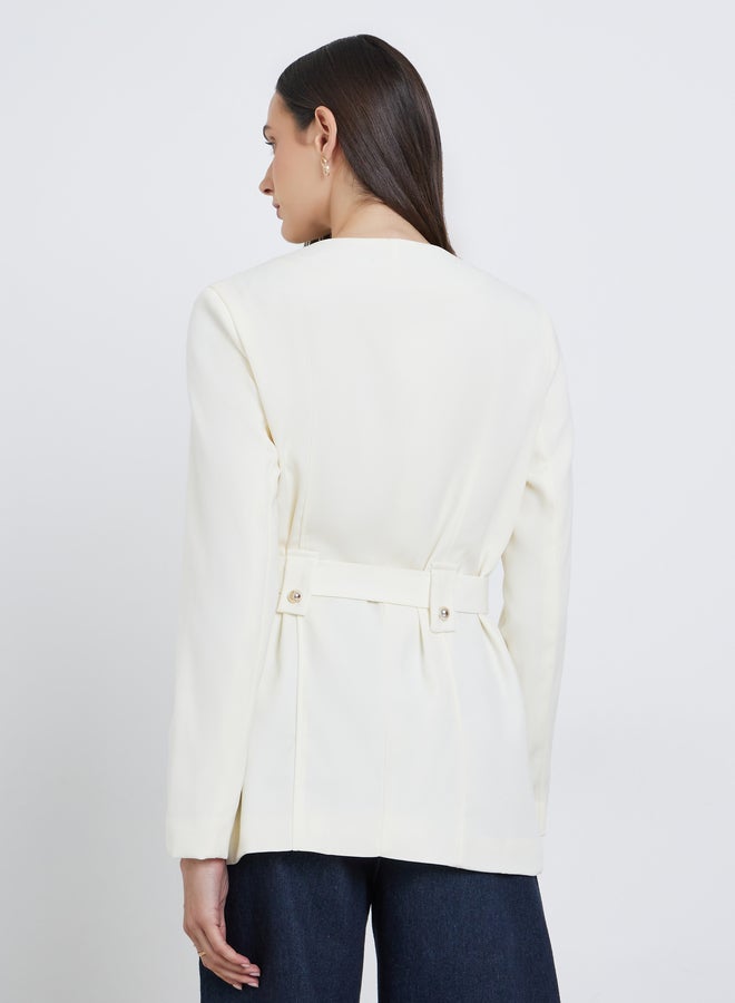 ستايلي بليزر بتفاصيل حزام - Image 4