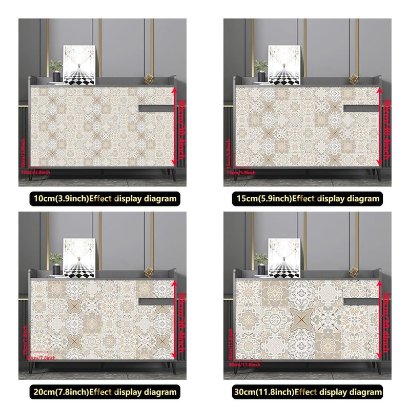 Jacklove 25 PCS Moroccan Style Tile Sticker, 4x4 Inch(10x10cm) Traditional DIY Murals, Tile Waterproof Oil Proof Removable Decals for Bathroom & Kitchen Backsplash (TS-491) - Image 5