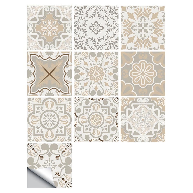 Jacklove 25 PCS Moroccan Style Tile Sticker, 4x4 Inch(10x10cm) Traditional DIY Murals, Tile Waterproof Oil Proof Removable Decals for Bathroom & Kitchen Backsplash (TS-491) - Image 1