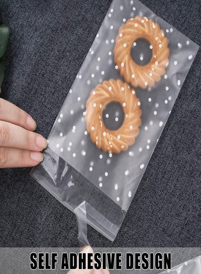 YunKo Self Sealing Cookie Bags, 200 Pack 4x6 inch Polka Dot for Bakeries - Image 4