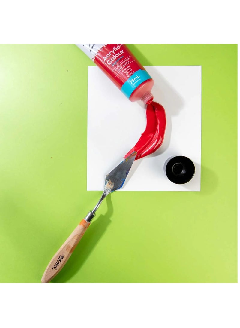 Mont Marte Signature Acrylic Colour Paint Tube 75ml Content Crimson - Image 2