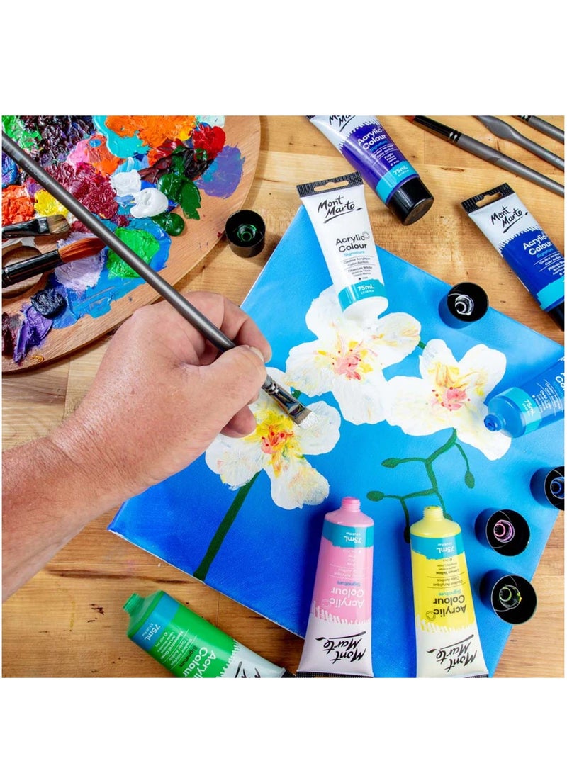 Mont Marte Signature Acrylic Colour Paint Tube 75ml Content Crimson - Image 4