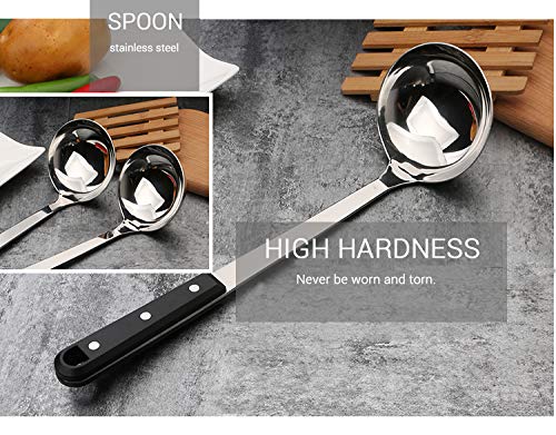 ONICORN Stainless Steel Spatula Vegetable Shovel and Soup Ladle Spoon Set with Heat Resistant Nylon Handle2pcs  - Image 5