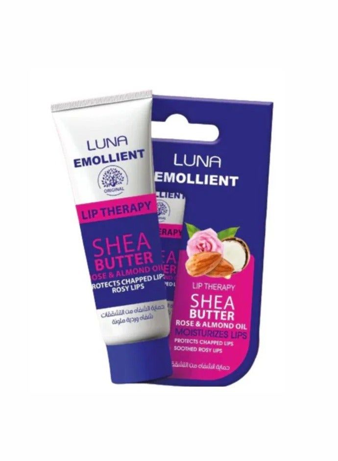 Luna Emollient Lip Therapy Shea Butter Rose Almond Oil 10G